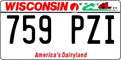 WI license plate 759PZI