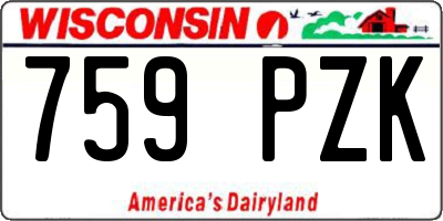 WI license plate 759PZK