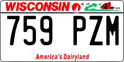 WI license plate 759PZM