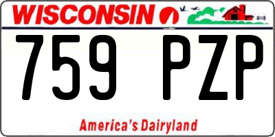 WI license plate 759PZP