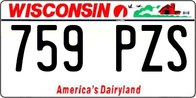 WI license plate 759PZS