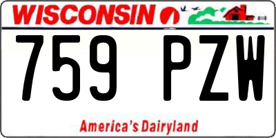 WI license plate 759PZW
