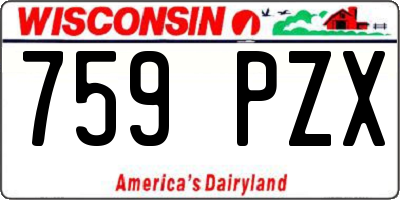 WI license plate 759PZX
