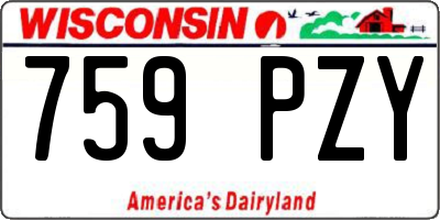 WI license plate 759PZY