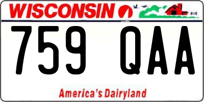 WI license plate 759QAA