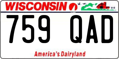 WI license plate 759QAD