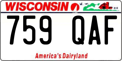 WI license plate 759QAF