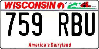 WI license plate 759RBU