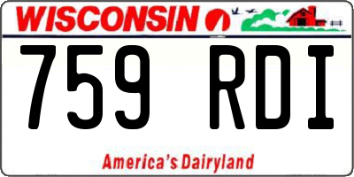 WI license plate 759RDI
