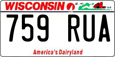 WI license plate 759RUA