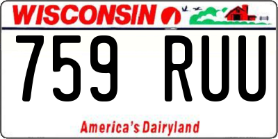 WI license plate 759RUU