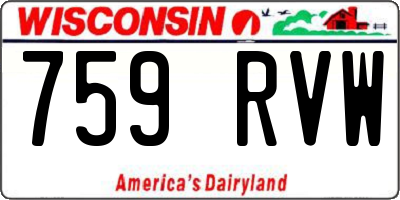 WI license plate 759RVW