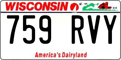 WI license plate 759RVY