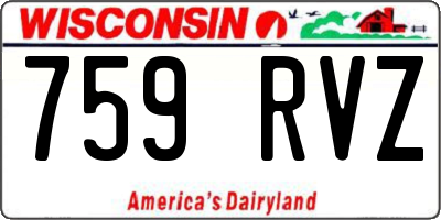 WI license plate 759RVZ