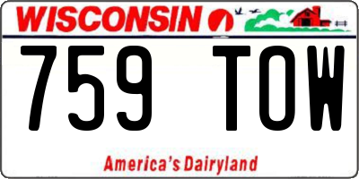 WI license plate 759TOW