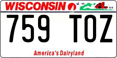 WI license plate 759TOZ