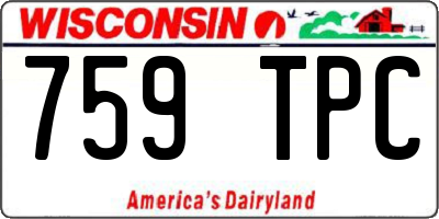WI license plate 759TPC