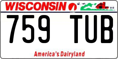 WI license plate 759TUB