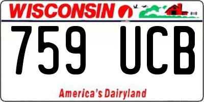 WI license plate 759UCB