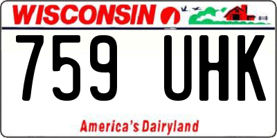 WI license plate 759UHK