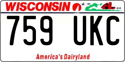 WI license plate 759UKC