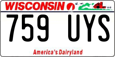 WI license plate 759UYS