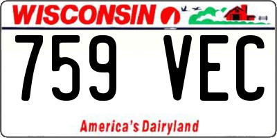 WI license plate 759VEC