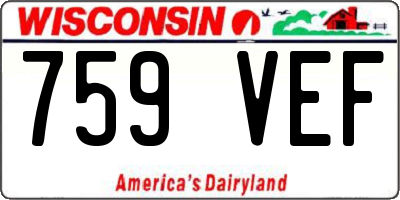 WI license plate 759VEF