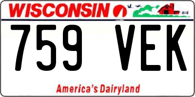 WI license plate 759VEK