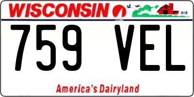 WI license plate 759VEL