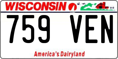 WI license plate 759VEN
