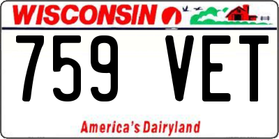 WI license plate 759VET