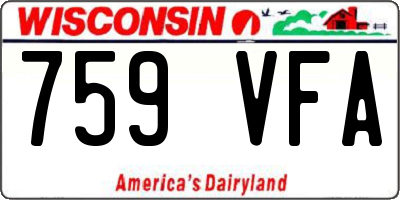 WI license plate 759VFA