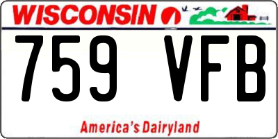 WI license plate 759VFB
