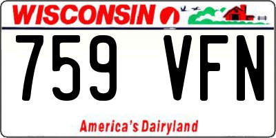 WI license plate 759VFN