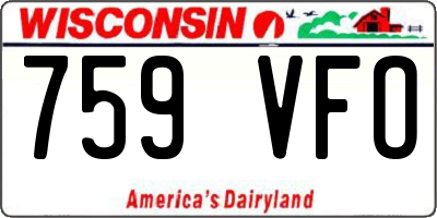 WI license plate 759VFO