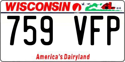 WI license plate 759VFP