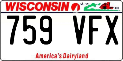 WI license plate 759VFX