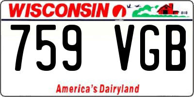 WI license plate 759VGB