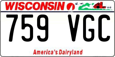 WI license plate 759VGC