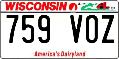 WI license plate 759VOZ
