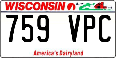 WI license plate 759VPC