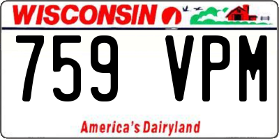 WI license plate 759VPM