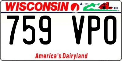 WI license plate 759VPO