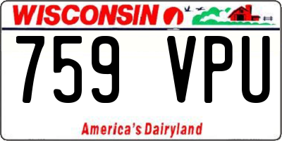 WI license plate 759VPU