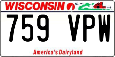 WI license plate 759VPW