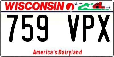 WI license plate 759VPX