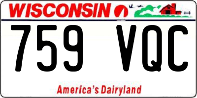 WI license plate 759VQC