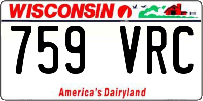 WI license plate 759VRC