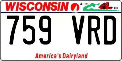 WI license plate 759VRD